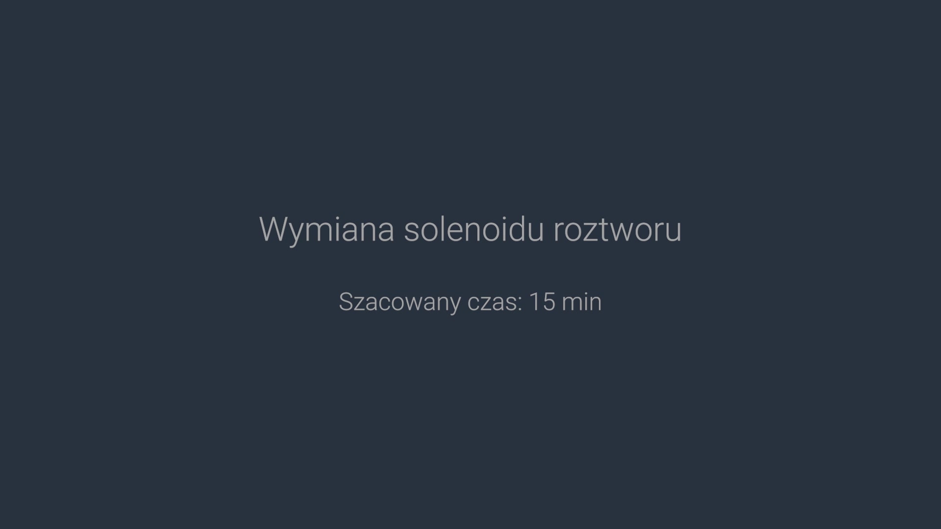 Dryft - wymiana solenoidu roztworu