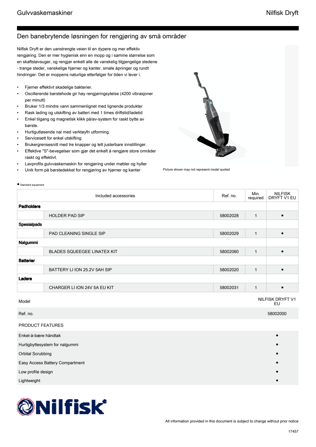 Nilfisk Dryft Factsheet