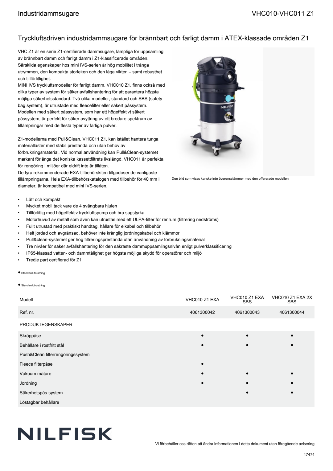 Factsheet VHC010 011 Z1