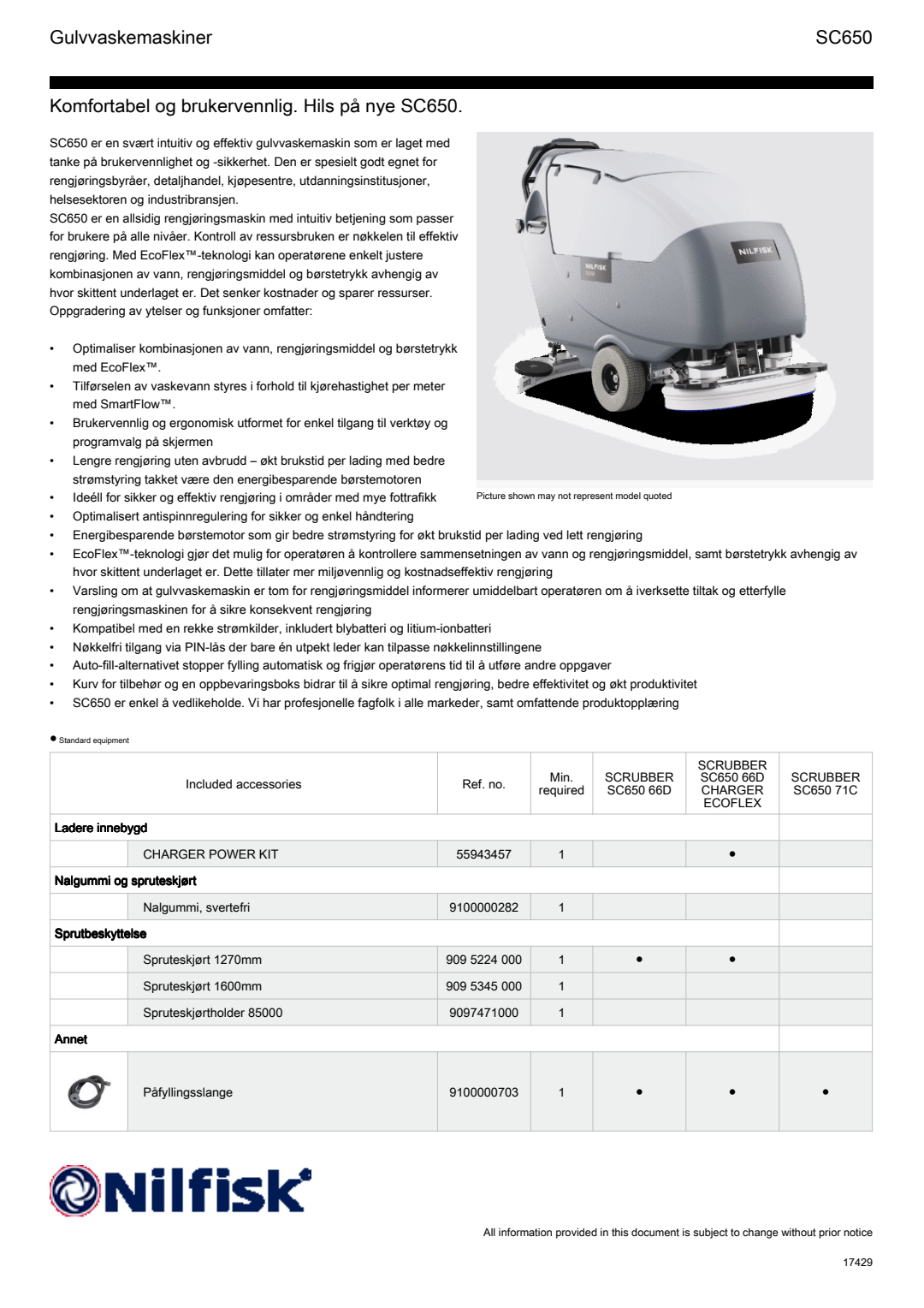 NB NO SC650 Fact Sheet