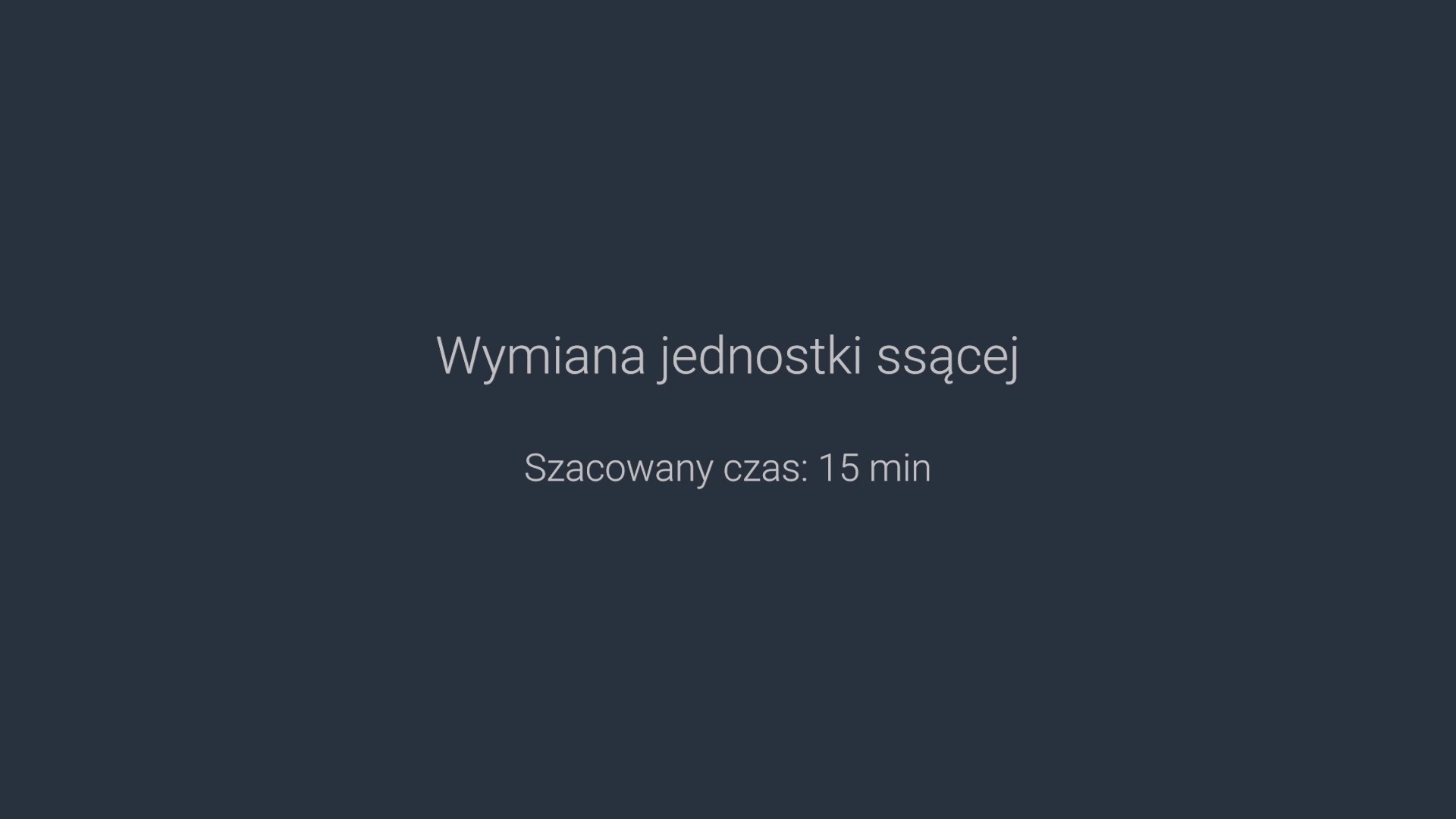 Dryft - wymiana jednostki ssącej