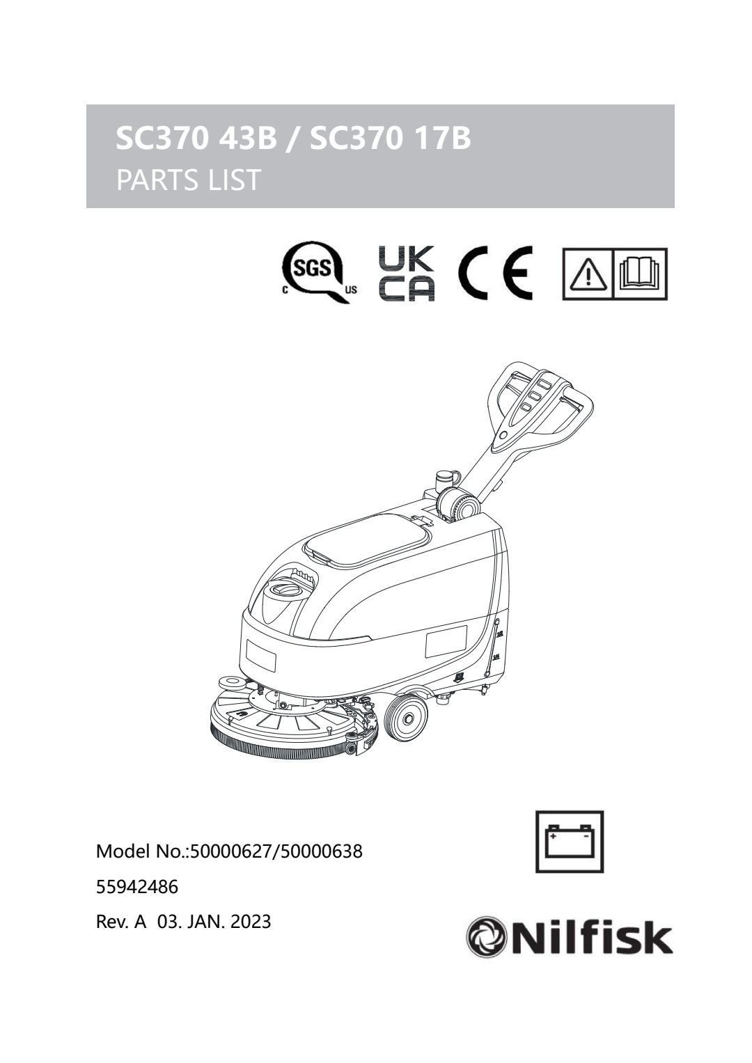 HU Sc370 43B 17B Parts List