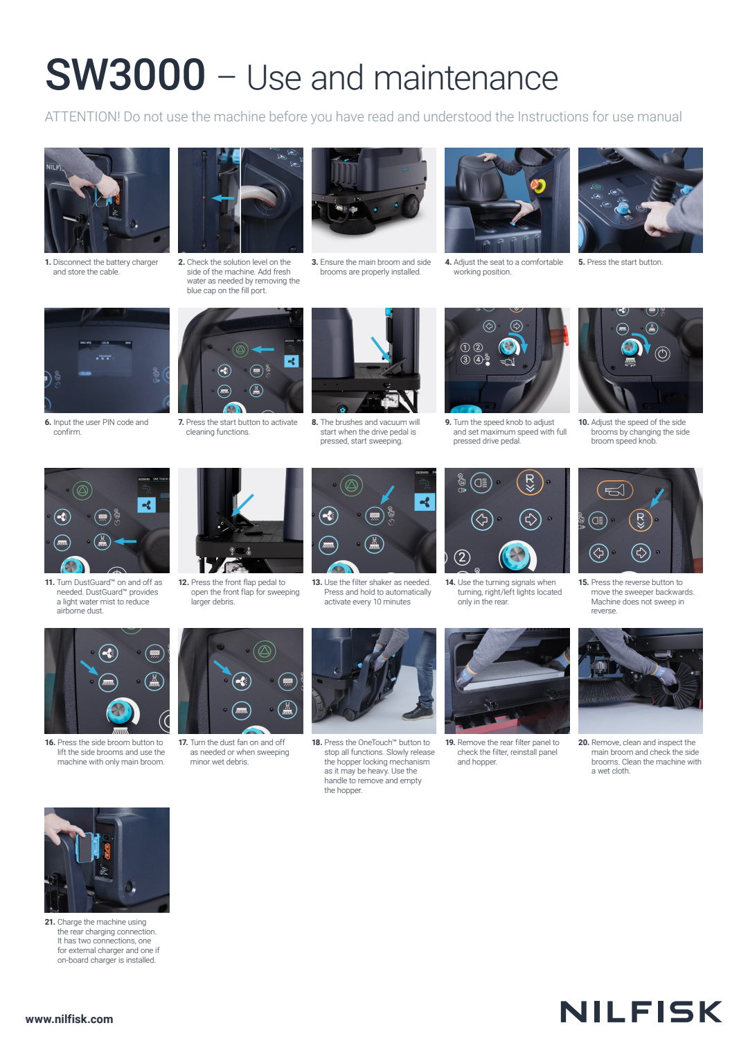 Nilfisk SW3000 Service Poster In English