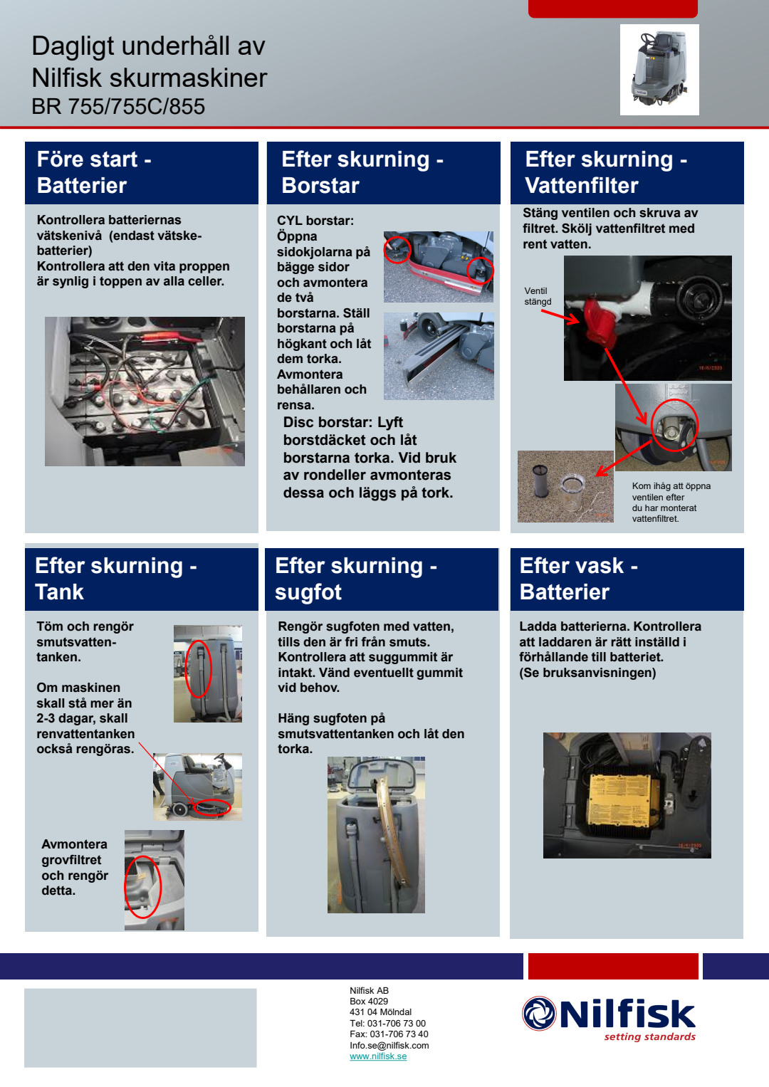 SV SE BR 755 755C 855 Dagligt underhåll av (Daily Maintenance) Document