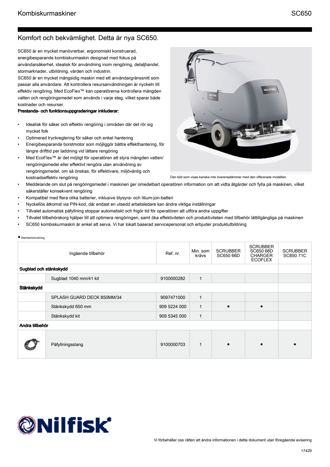 SV SE SC650 Factsheet