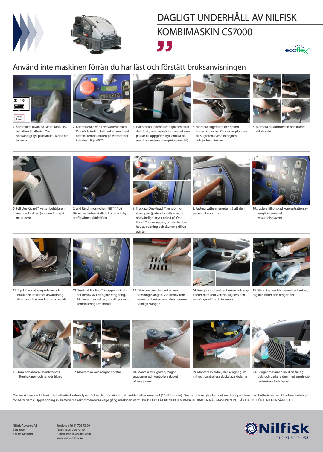 SV SE CS7000 Dagligt underhåll av (Daily Maintenance) Document