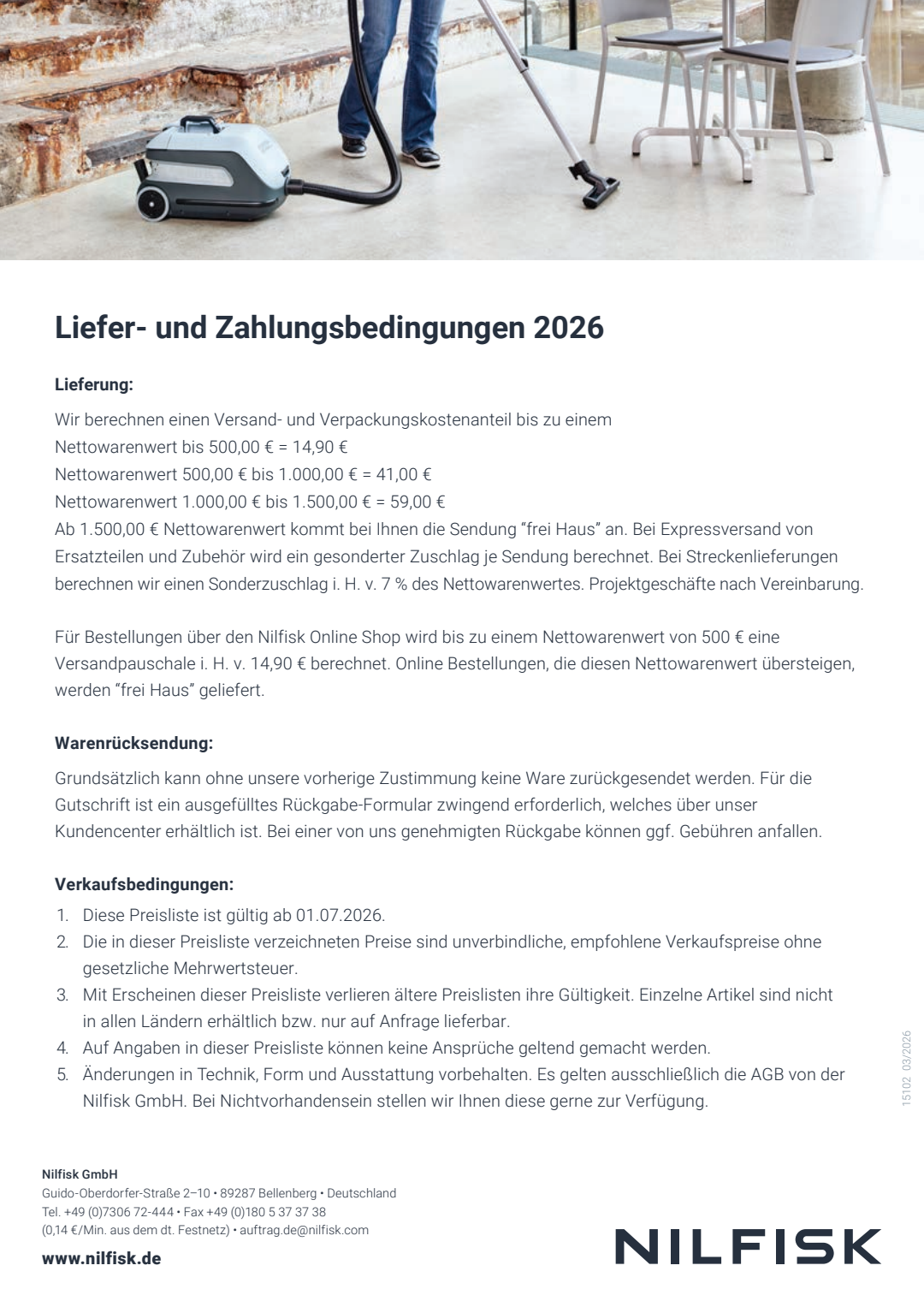 DE 2026 Nilfisk Frachtkosten - Valid from July 2026