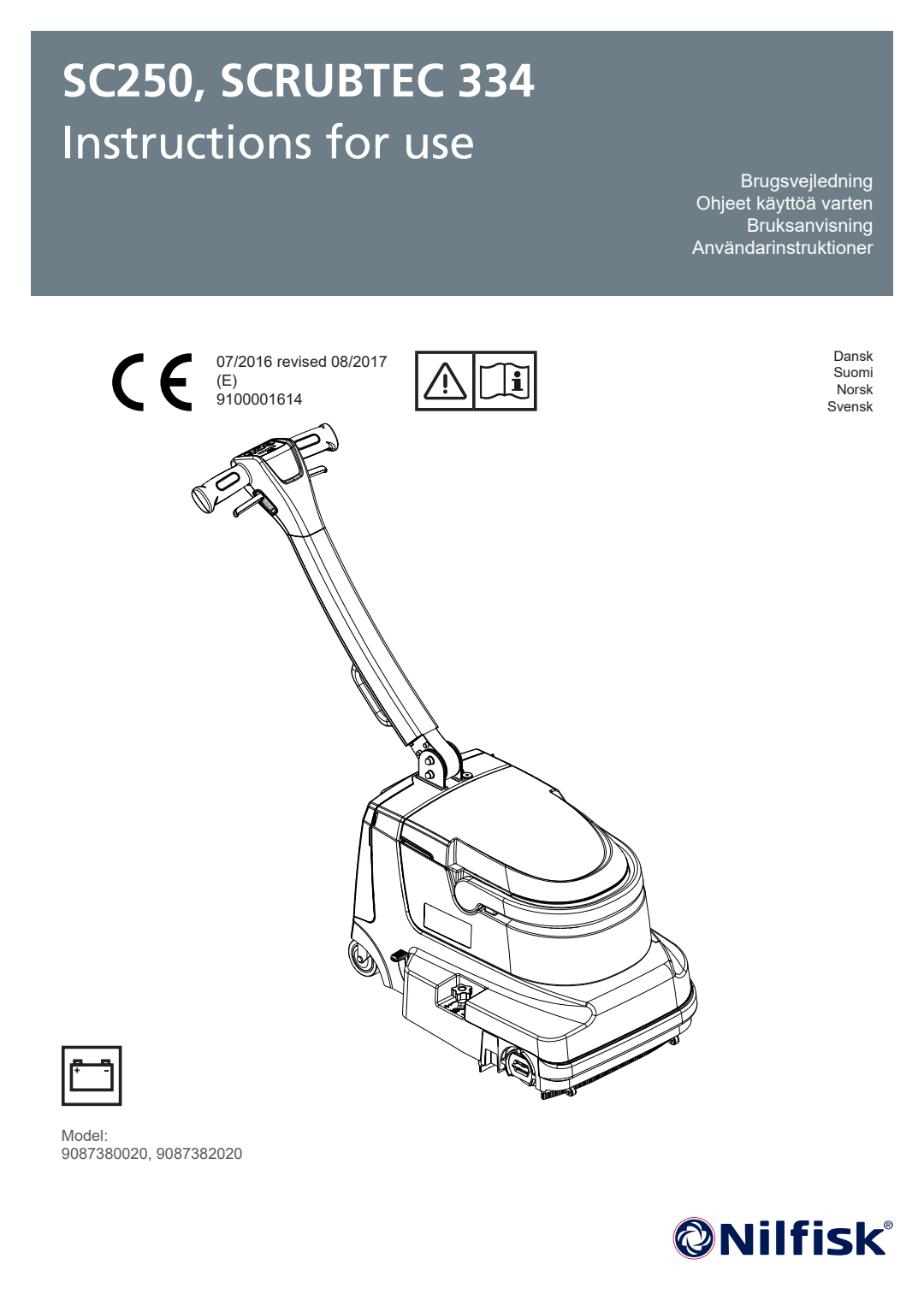 DK FI NO SE SC250, Scrubtec 334 Instructions for use