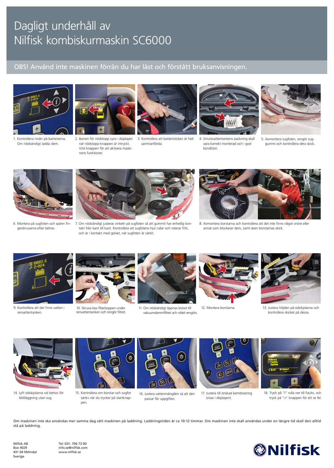 SV SE SC6000 Dagligt underhåll av (Daily Maintenance) Document