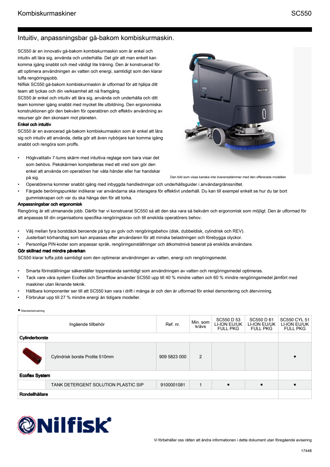 SC550 Factsheet