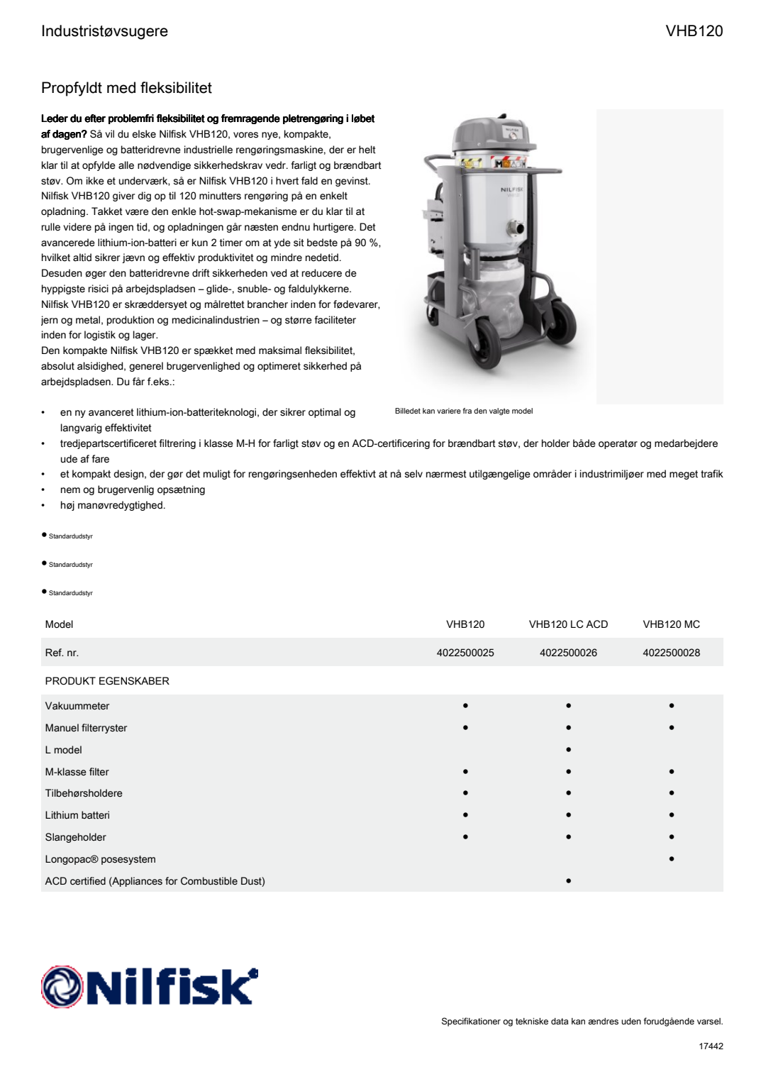 VHB120 Factsheet
