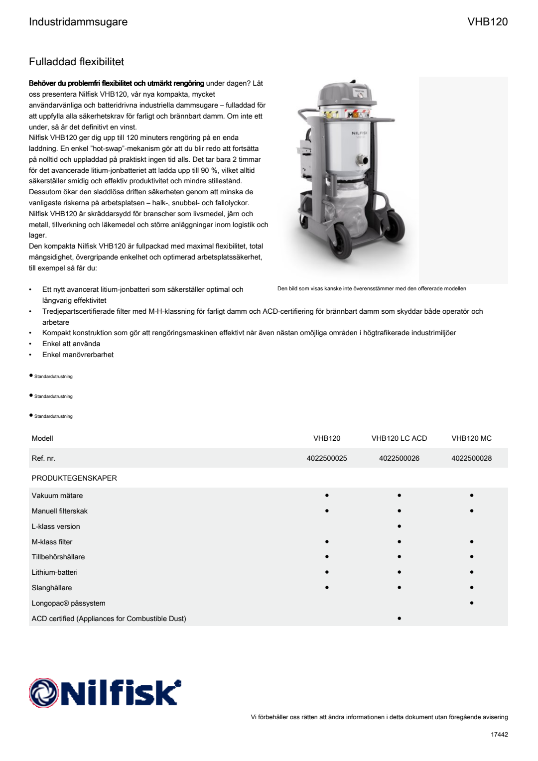Factsheet VHB120