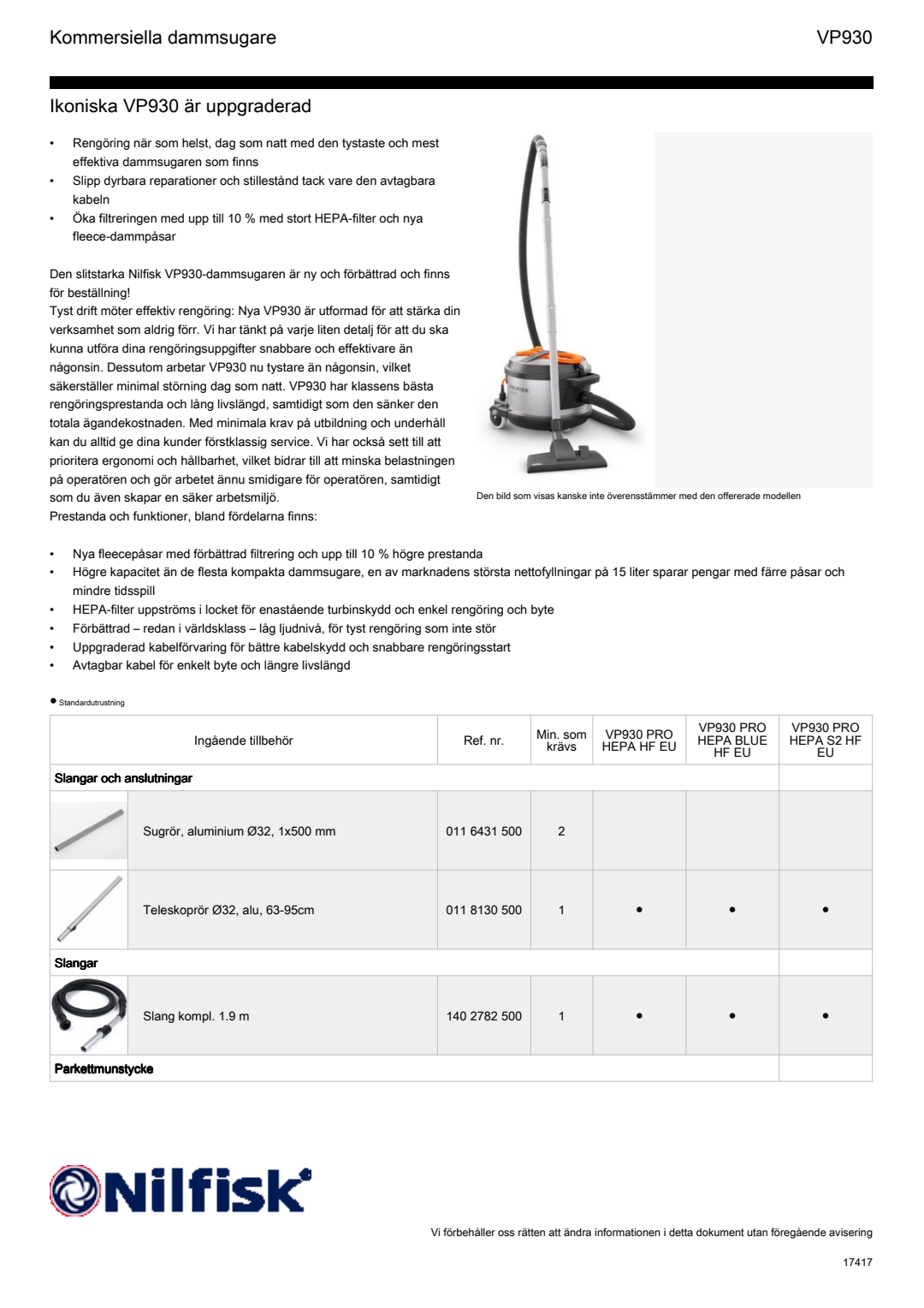 SV SE VP930 Factsheet