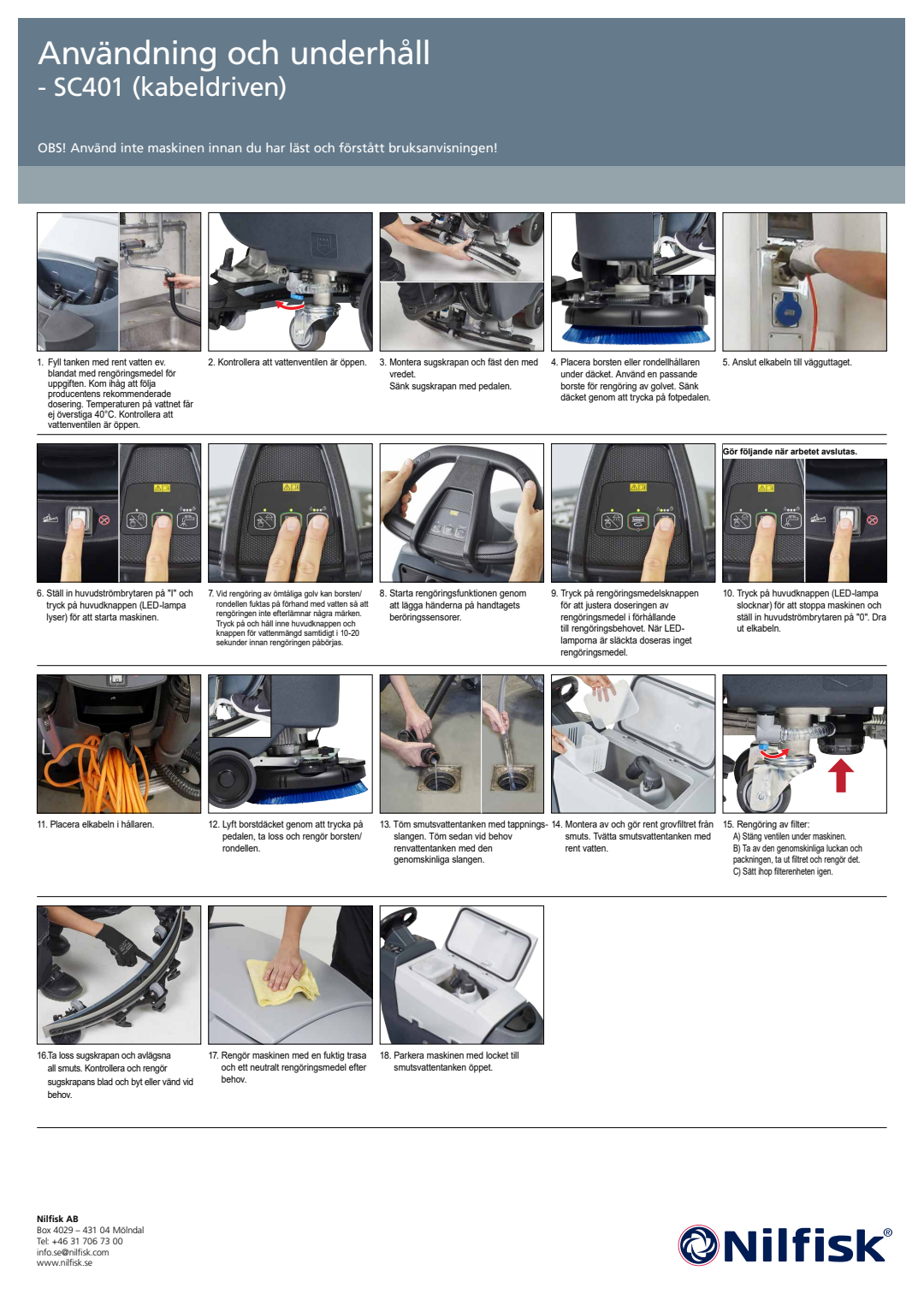 SV SE SC401E Användning och underhåll (Use and Maintenance) Document