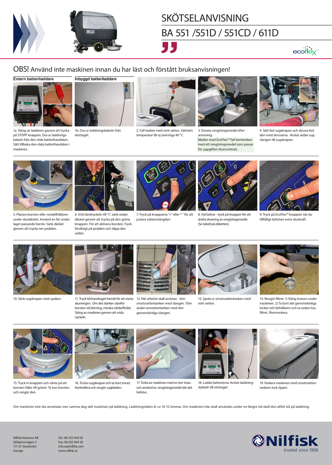 SV SE BA 551 551D 551CD 611D C Skötselanvisning (Care Instructions) Document