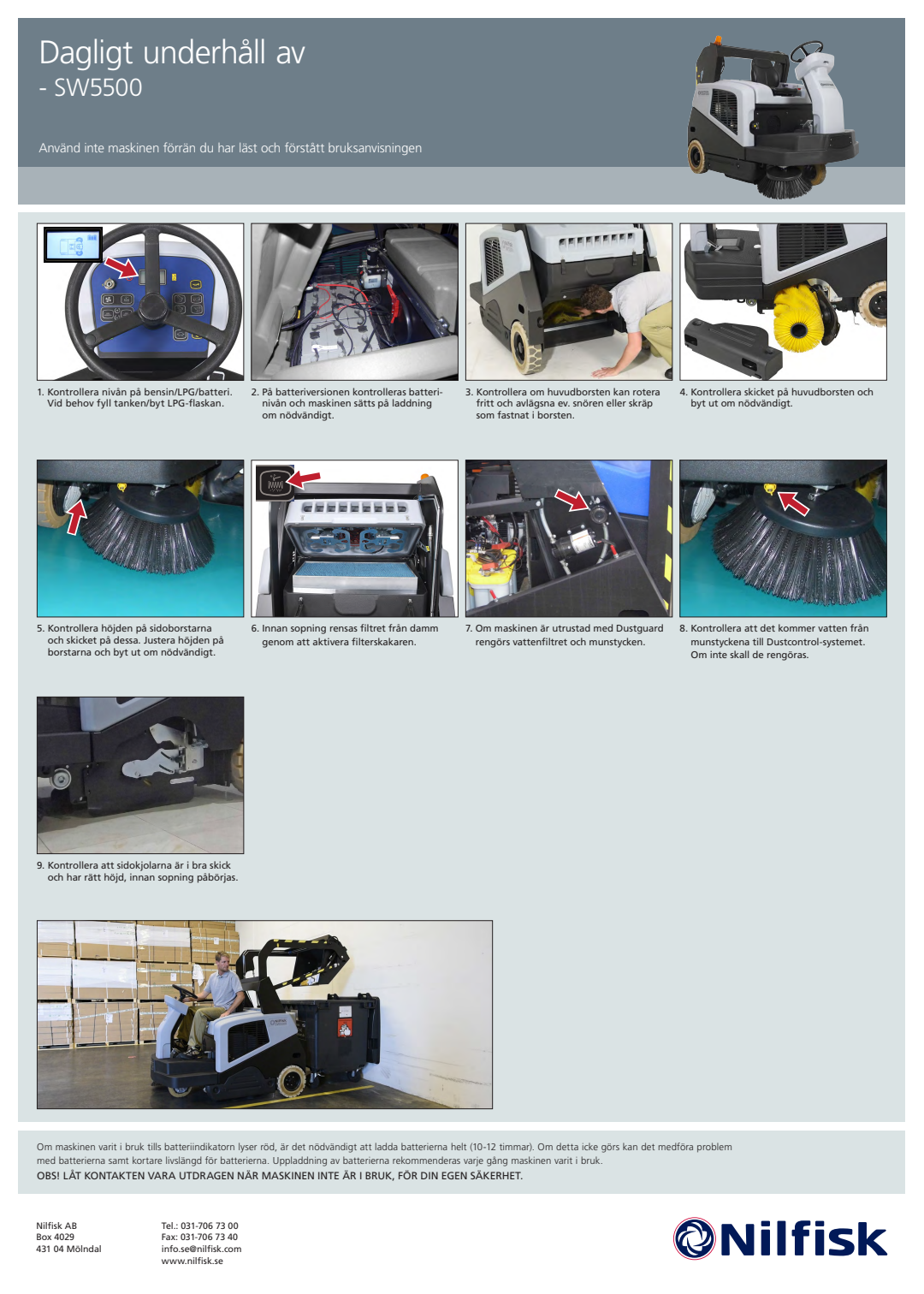SV SE SW5500 Dagligt underhåll av (Daily Maintenance) Document