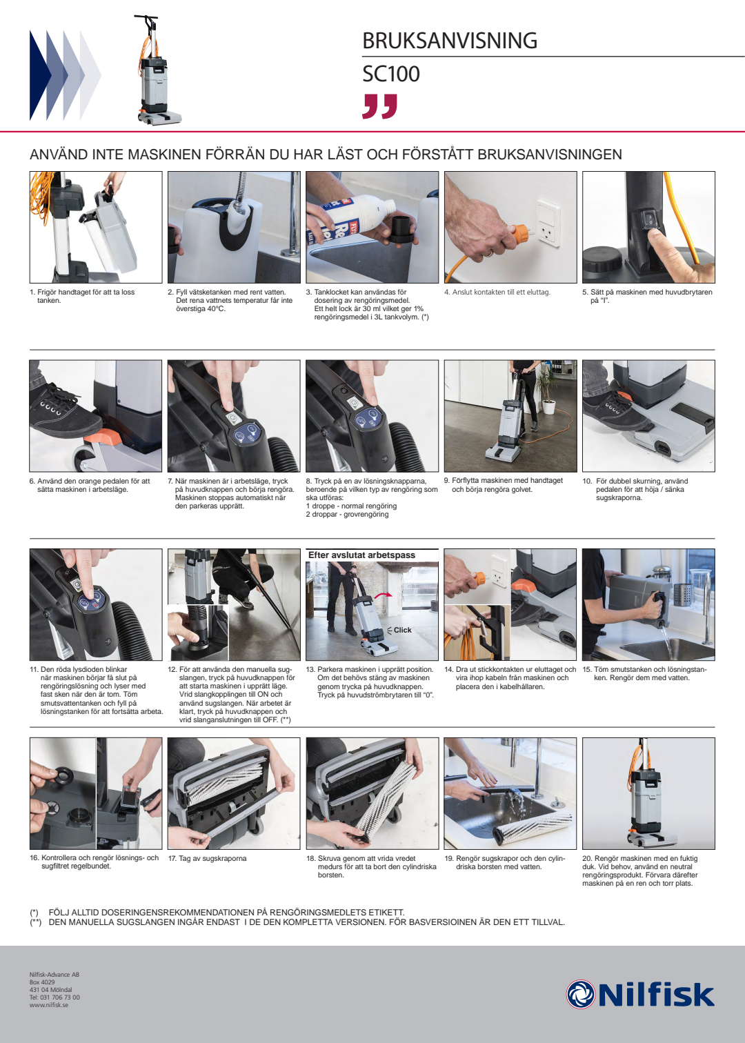SV SE SC100 Instructions for use Document