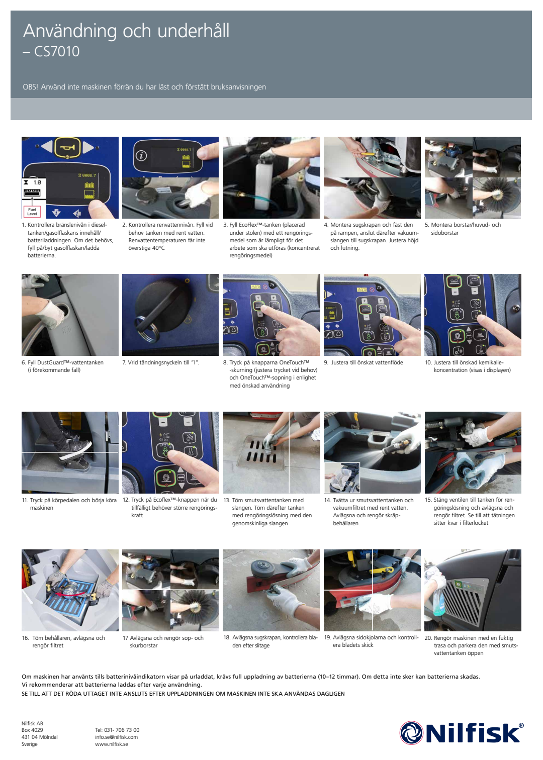 SV SE CS7010 Användning och underhåll (Use and Maintenance) Document